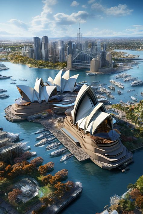 Futuristic Sydney Opera House Azerbaijan Travel, Sidney Australia, Sydney House, Sydney Photography, Becky Wwe, Australia Trip, San Myshuno, Future Buildings, Iphone Wallpaper Stills