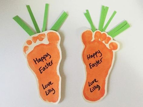 Easter decorations made from your kid’s footprints are where it is at! Click to 24 amazing DIY Easter Decorations for Your Home! #top5 #topfive #DIY #DIYEaster #Easter #Easterdecorations Easter Craft Ideas, Easter Crafts For Toddlers, Diy Easter Gifts, Footprint Crafts, Baby Art Projects, Daycare Crafts, Easter Craft, Easter Art, Easter Activities