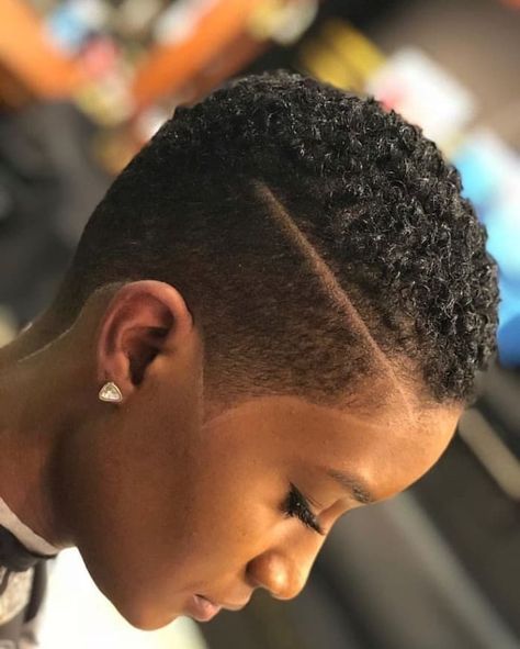 50 Short Hairstyles for Black Women for 2022 - Hairstyle on Point 4c Fade Haircut Women, Barber Haircuts For Women, Womens Fade Haircut Short Hair, Step The Barber, Bald Fade Women Black, Feminine Haircuts, African American Haircuts, Fade Haircut Women, Tapered Natural Hair Cut