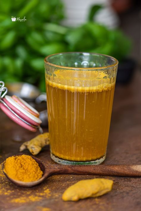 Turmeric Tea Powder Recipe | Turmeric Tea for Weight Loss - Masalakorb Immunity Drink, Turmeric Ginger Tea, Turmeric Water, Digestive Juice, Fresh Turmeric, Dry Ginger, Ginger Turmeric, Turmeric Tea, Powder Recipe