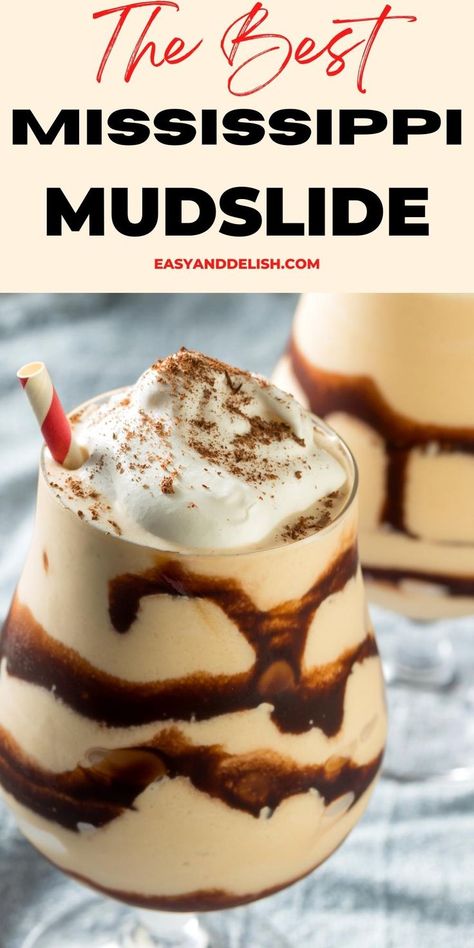 a glass of Mississippi Mudslide Mud Slides Drink Recipe, How To Make A Mudslide Drink, Frozen Mudslide Recipe Alcohol, Mud Slide Drink Recipe Easy, Mexican Mudslide Recipe, Tumbleweed Drink Recipe, Kalua Drinks, Easy Snakes Recipes, Mudslide Recipe Alcohol