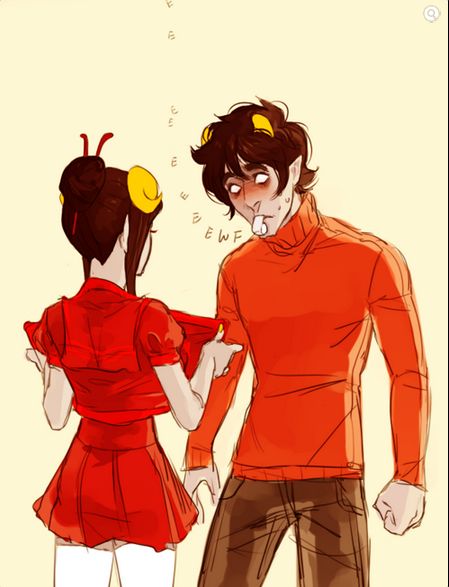 Damara X Kankri, Damara Megido Fanart, Homestuck Damara, Damara Megido, Homestuck Trolls, Home Stuck, Homestuck, Ship Art, Art Blog