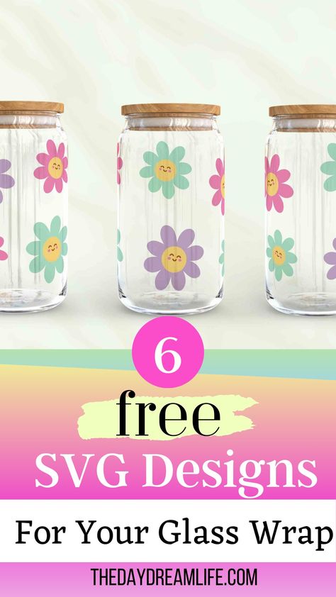 6 Free Cup Wrap SVG Designs Mug Wrap Svg Free, Cricut Designs For Cups, Cricut Vinyl Designs Free, Cup Wrap Svg Free, Cute Flower Designs, Glass Cup Svg, Vinyl On Glass, Cup Wrap Svg, Waterslide Paper