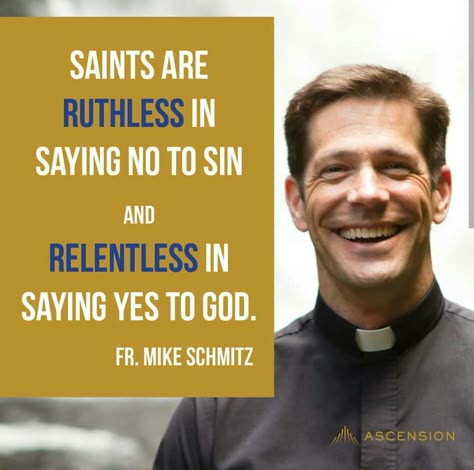 Fr Mike Schmitz Fr Mike Schmitz, Father Mike Schmitz, Catholic Prayers Daily, Saint Quotes Catholic, Catholic Family, Faith Formation, Saint Quotes, Clever Quotes, Catholic Quotes