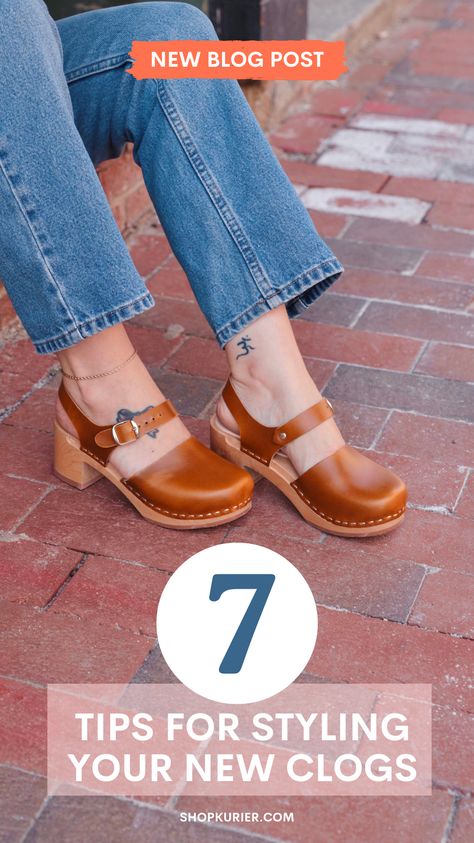 This blog post will provide tips and inspiration for styling your new clogs. From pairing them with jeans to jumpsuits, we'll cover all the ways you can make your clogs the perfect addition to your wardrobe. Whether you're a seasoned clog-wearer or just starting to experiment with this versatile shoe style, this post is sure to provide some helpful insights and ideas. B.o.c. Clogs Outfits, Dansko Maryjane Clog Outfits, Clog Jeans Outfit, Clogs Jeans Outfit, Boc Clog Outfits, Brown Leather Clogs Outfit, Clogs With Flare Jeans, Style Clogs Outfit, Clogs With Socks Outfit Winter