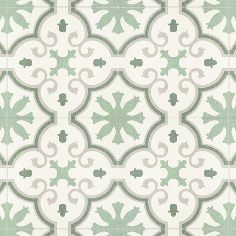 Mediterranean Wall, Patterned Wall, Historic Renovation, Green Flooring, Merola Tile, Porcelain Floor, Accent Tile, Green Tile, Porcelain Flooring