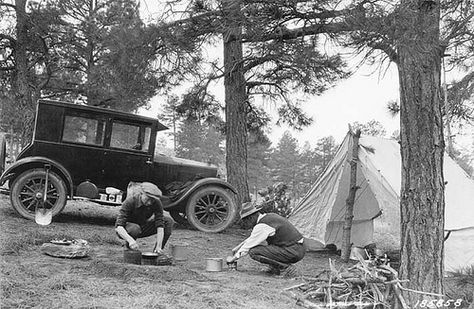 A well-ordered camp, safe, sane, and satisfactory. Manzano National Forest, New Mexico. Vintage Camping Photos, Rv Pictures, Camping Photos, Dh Lawrence, Tin Can Tourist, Camping Photo, Camping Trailers, Places In Florida, Go Glamping