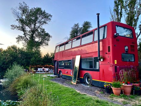 Converted bus, tiny home, small living, conversion. Converted Bus, Mortgage Free, Bus Living, Unusual Home, Bus House, Bus Life, Double Decker Bus, Bus Conversion, London Bus