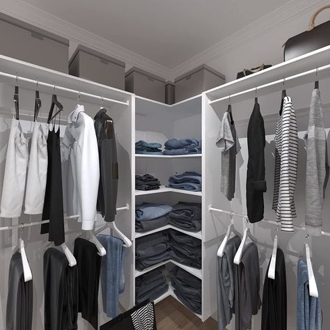 Closet System Corner Storage kit, with Hanging Rod and All Hardware Kits, Adjustable Shelves, Need to be Assembled, Manufactor Wood with White Color for Bedroom and Closet Room.
Brand: SOLRIG Maximize Corner Closet Space, Closet Designs Corner, U Shaped Walk In Closet, Closet Corner Solutions, Small Walk In Closet Makeover, Corner Closet Ideas, Walking Closet Ideas, Corner Closet Shelves, Small Walk In Closet Ideas