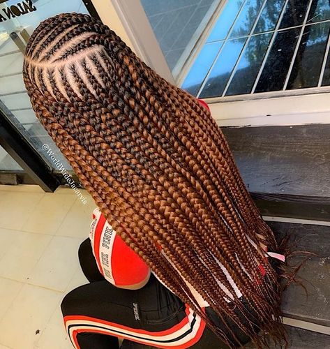 Medium Stitch Braids, Stitch Braids With Beads, Protective Style Braids, Lemonade Braids Hairstyles, Weave Hairstyles Braided, Feed In Braids Hairstyles, African Hair Braiding Styles, Cute Braided Hairstyles, Braided Cornrow Hairstyles