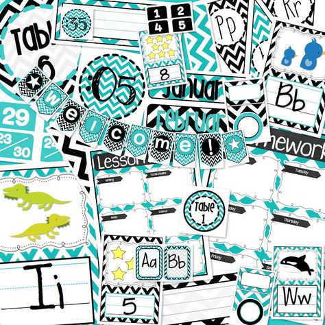 Turquoise And Black Classroom, Black Classroom, Classroom Essentials, Classroom Makeover, Toddler Classroom, 5th Grade Classroom, Classroom Decor Themes, Turquoise And Black, 2nd Grade Classroom