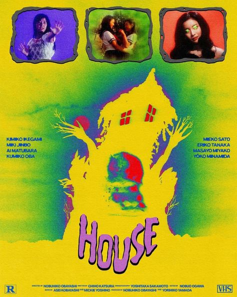 17/366 House ハウス Directed by Nobuhiko Obayashi 1977 Japan * * * * * #365posterchallenge #posterchallenge #posterdesign #movieposterdesign #vintageposter #japanesemovies #japanesehorror #house #ハウス #japaneseposters Film Screening Poster, House Movie Poster, Nobuhiko Obayashi, House 1977, 80s Posters, House Movie, Vhs To Dvd, Cinema Art, House Graphic