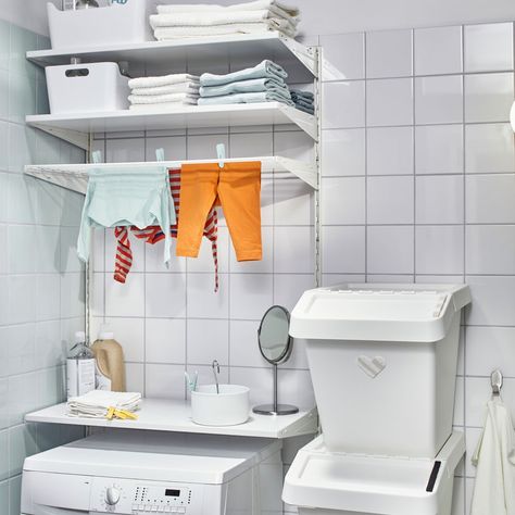 23 Utility room storage ideas to keep a curb on the clutter and create a streamline space | Ideal Home Laundry Room Furniture Ideas, Ikea Malaysia, Ikea Laundry, Ikea Laundry Room, Utility Room Storage, Small Washing Machine, Laundry Box, Dream Laundry Room, Laundry Rack