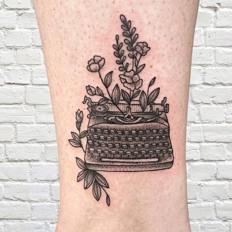 Literature Tattoos, Typewriter Tattoo, Writer Tattoo, Literature Design, Book Inspired Tattoos, Just My Type, Pin Up Tattoos, Memorial Tattoos, My Type