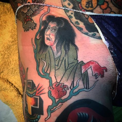 Yokai Tattoo, Sailor Jerry Tattoos, Ghost Tattoo, Japan Tattoo Design, Ghost Of You, Japanese Folklore, Japanese Sleeve, Sailor Jerry, Japan Tattoo