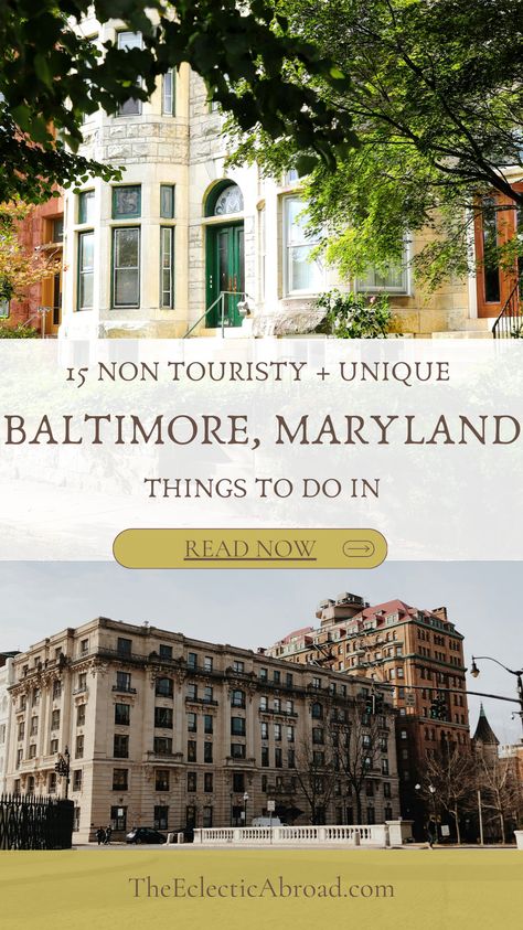 15 unique and non touristy things to do in Baltimore Maryland from a local! 

baltimore maryland | baltimore | what to do in baltimore | unique things to do in baltimore | baltimore travel guide | non touristy things to do in baltimore | inner harbor | weekend in baltimore | local baltimore guide | what to do in baltimore from a local Weekend In Baltimore, Things To Do In Baltimore Maryland, Baltimore Travel, Maryland Travel, Baltimore Inner Harbor, Scenic Pictures, Taiwan Travel, Eco Travel, Expat Life