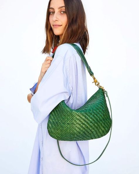 Clare V. on Instagram: "The moment we have been waiting for 💚 Our Evergreen Woven & Rattan items are here!" Hand Painted Monogram, Brentwood Country Mart, Monogram Painting, Crescent Bag, Clare V, Clare V., Woven Rattan, Silver Lake, Crossbody Strap