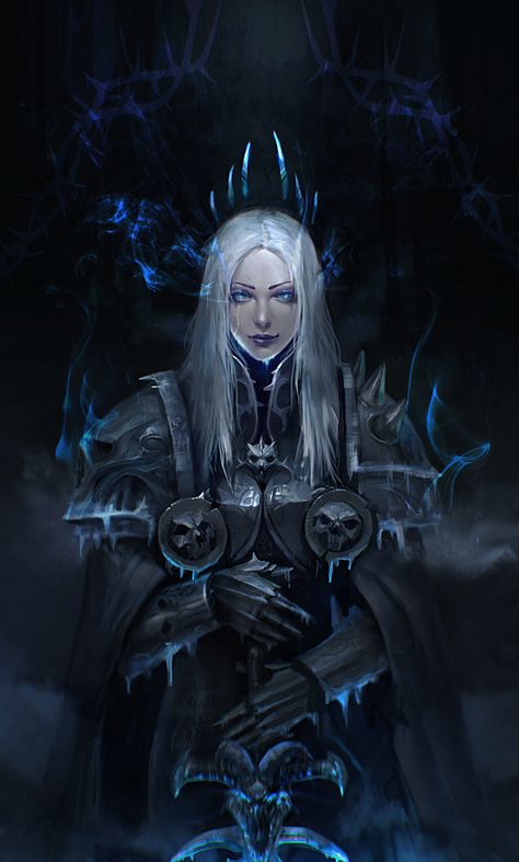 fan art (lich king) by jeaho Hyun K.R concept artist World Of Warcraft Characters, Warcraft Characters, Lich King, Warcraft Art, 다크 판타지, Knight Art, Arte Inspo, Wow Art, Fantasy Warrior