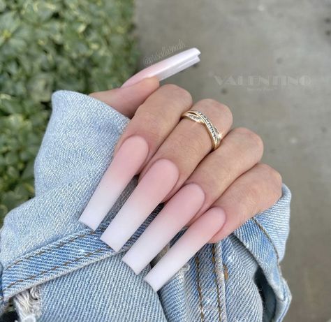 Extra Long Square Nails, Valentino Beauty, Girls Nail Designs, Acrylic Nails Nude, Super Cute Nails, Matte Top Coat, Ombre Acrylic Nails, White Acrylic Nails, Glow Nails