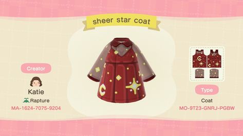 Star Coat, Chat With Friends, Coat Outfit, Coat Outfits, Red Top, Animal Crossing, Custom Design, With Friends, Red