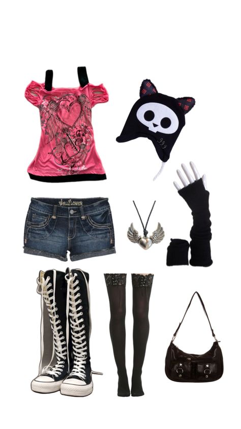 scene emo outfit 2000 2010 outfit inspo inspired fashion Scene Aesthetic Outfits, Scene Outfits Emo, Scene Outfits Aesthetic, Scenecore Outfit, Scene Kid Outfits, Outfit 2000, 2010 Outfits, Emo Outfit Ideas, Zombie Clothes