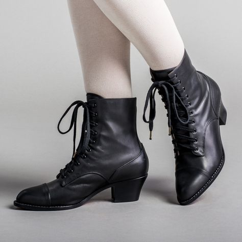 American Duchess on Instagram: “Paris Boots have been freshly topped up and ready to ship to you! These gorgeous lace-up boots are available in 4 splendid colorways, in…” Witchy Wardrobe, French Town, American Duchess, Victorian Shoes, Victorian Boots, Button Boots, Boots Wide, Popular Boots, Historical Reenactment