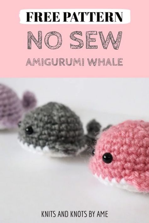 Free Amigurumi Whale Pattern - Knits and Knots by AME Pocket Whale Crochet Pattern, Crochet Pocket Pals, Whale Crochet Pattern, Pocket Crochet, No Sew Amigurumi, Whale Crochet, Large Crochet Hooks, Crochet Whale, Iceland Trip