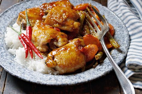 Sweet and Sour Chicken Thighs | Seasons and Suppers Sweet And Sour Chicken Thighs, Chicken Thigh Seasoning, Crockpot Chicken Thighs, Chicken Thighs Recipes, Sweet And Sour Chicken, Sweet Sour Chicken, Sweet N Sour Chicken, Sauce For Chicken, Baked Chicken Thighs