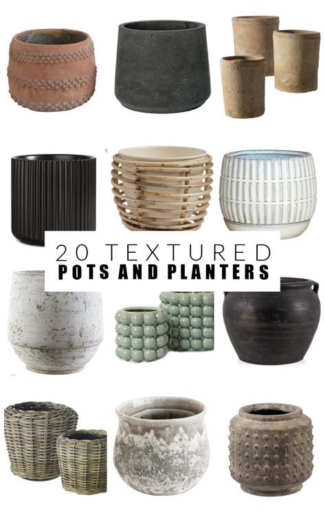 Spring is the best time to source new house plants and fill your home with fun textured pots and planters! #texturedpots #homedecor #springdecor Pots And Planters, Planter Indoor, Textured Pots, Diy Minka Textured Pot, Farmhouse Pots For Plants, Diy Textured Planter, Big Ceramic Pots For Plants, Cozy Plant Bedroom Pots & Planters, Air Purifying House Plants