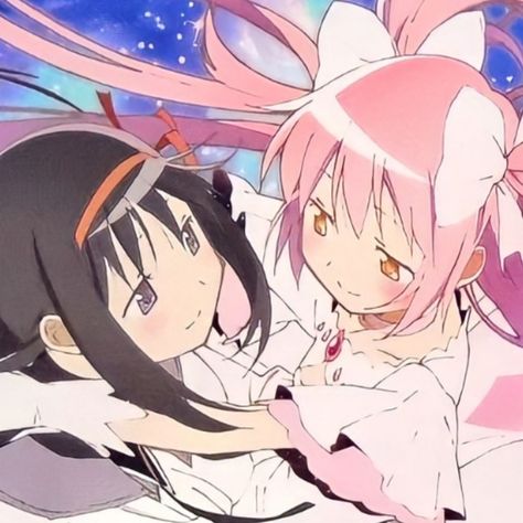 Homura And Madoka, Madoka Homura, Mahō Shōjo Madoka Magica, Mahō Shōjo, Puella Magi, Puella Magi Madoka Magica, Madoka Magica, Iphone Icon, Girls In Love