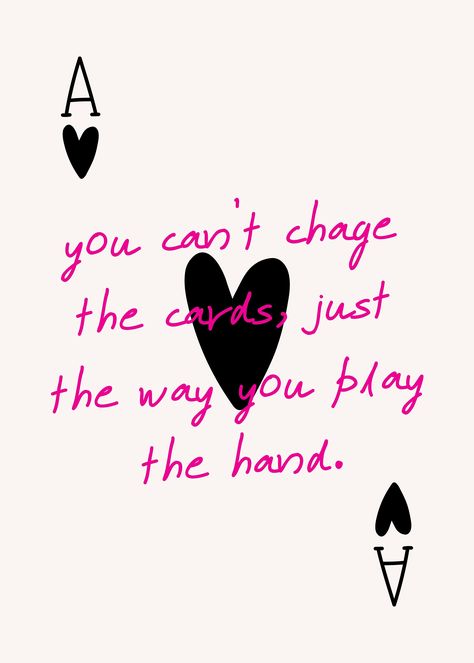 The digital art style in these images is characterized by a minimalist, modern approach that combines classic elements with contemporary design. The use of playing cards as a canvas for motivational quotes creates a playful yet sophisticated aesthetic. The artwork utilizes simple color palettes, primarily featuring pink, black, and white, to maintain a clean and cohesive look. The typography varies between hand-drawn, script, and bold fonts, adding a personal and dynamic touch to each piece. Thi Playing Card Quotes, Pink White Black Aesthetic, Black White And Pink Aesthetic, Black And White Aesthetic Quotes, Playing Cards Aesthetic, Quotes To Print, Pink Black Aesthetic, Simple Typography Design, Unicorn Pictures