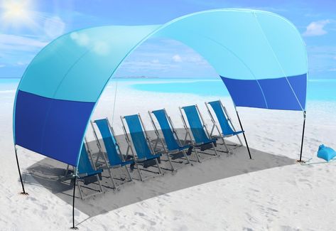 PRICES MAY VARY. Spacious Design: The sun tent offers a spacious interior that can accommodate up to 8 people, providing ample room for you and your family to relax and enjoy the beach scenery. It is designed for comfort and convenience during your outdoor adventures. Premium Quality: Our beach canopy is made of high-quality material to ensure durability. With UPF 50+ sun protection, perfect for beach and outdoor use and provide a secure shelter for your beach activities. Portable and Lightweigh Beach Shade Canopy, Camping Backyard, Sun Tent, Beach Canopy, Camping Shelters, Beach Shade, Sun Shelter, Hiking Tent, Shade Canopy