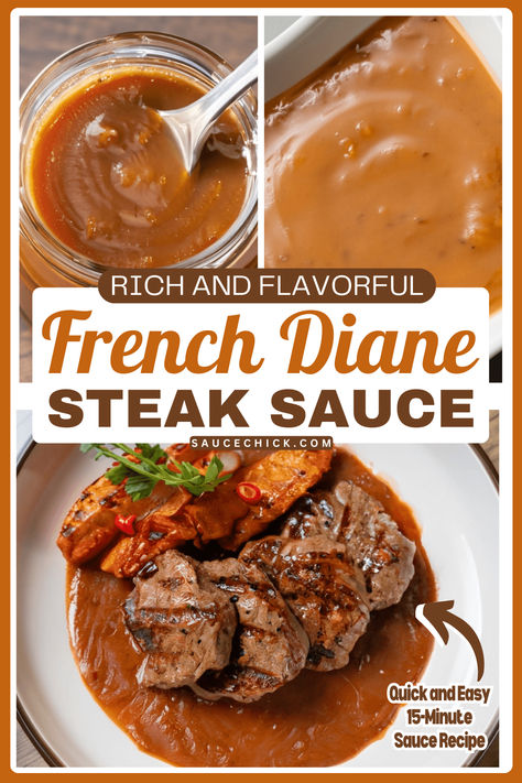 Diane Sauce Recipe A 1 Steak Sauce, Sauces For Steak, Steak Diane Sauce, Diane Sauce, Steak Diane Recipe, Dip Sauces, Waffle Ideas, Steak Sauce Recipes, Meat Sauce Recipe