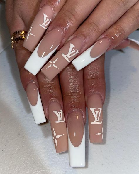 Louis Vuitton Nails Acrylic, Louis Vuitton Nails, Square Nail, Sassy Nails, Square Nail Designs, Drip Nails, Long Acrylic Nails Coffin, Really Cute Nails, Acrylic Nails Coffin Pink