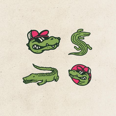 G for GATOR! Some alligators or crocodiles or swamp puppies created while designing for Bright Coal. 🐊 #gator #mascot #design #logo #swamppuppies Gator Mascot, Alligator Logo, Skateboard Clothes, Clothing Studio, Crocodiles, Passion Project, Mascot Design, Studio Space, Vintage Logo