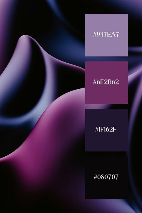 Deep Violet Color Palette, Dark Purple And Black Color Palette, Cool Colour Combinations, Boysenberry Color Palette, Colour Combinations Black, Dark Violet Color Palette, Color Palette Purple Colour Combinations, Violet Moodboard, Blue Purple Color Palette