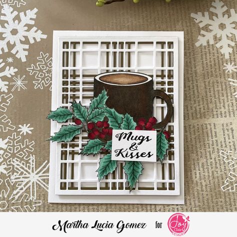 Coffee Flavors Stamped Card - stampartpapel.com Coffee Themed Cards, Coffee Flavors, Christmas Cups, 3 Coffee, Tim Holtz Cards, Coffee Cards, Spectrum Noir, Christmas Cards To Make, Coffee Flavor