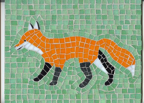 Fox Mosaic | Flickr - Photo Sharing! Fox Mosaic, Bird Mosaics, Mosaic Tiles Crafts, Fox Den, Garden Goals, Mosaic Flower Pots, Mosaic Inspiration, Mosaic Animals, Mosaic Pictures