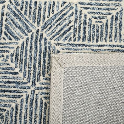 SAFAVIEH Abstract ABT763M Handmade Blue / Ivory Rug - Walmart.com Area Rug Placement, Living Room Rug Placement, Blue Gray Area Rug, Coastal Area Rugs, Farmhouse Area Rugs, Safavieh Rug, Natural Area Rugs, Gray Area Rug, Round Area Rugs