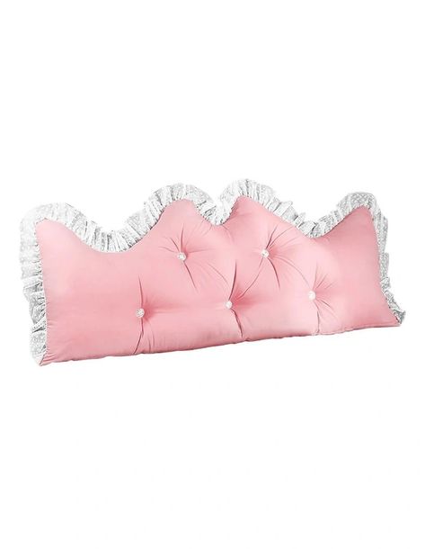 SOGA Princess Headboard Bed Pillow 150cm In Pink | MYER Pink Princess Bed, Princess Headboard, Pink Princess Bedding, Lace Home Decor, Tatami Sofa, Headboard Frame, Headboard Pillow, Pillow Headboard, Princess Bed