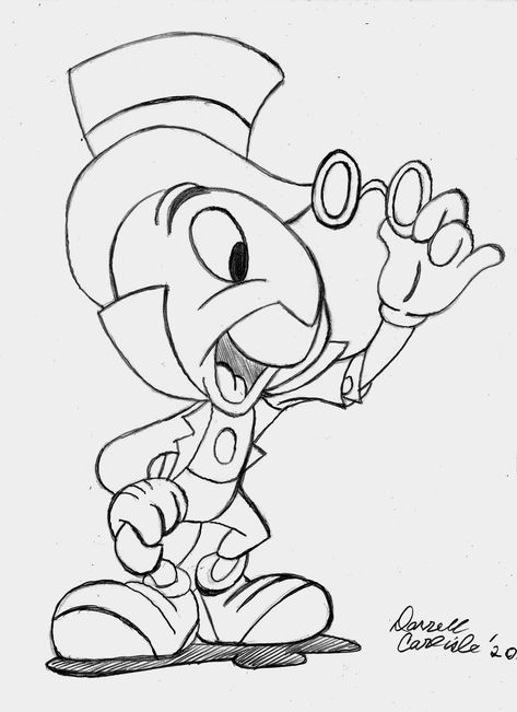 Jiminy Cricket Drawing, 80s Cartoon Characters, Disney Characters Christmas, Jiminy Cricket, Wood Burning Patterns Stencil, Disney Drawings Sketches, Wings Drawing, Disney Cartoon Characters, Cartoon Character Tattoos