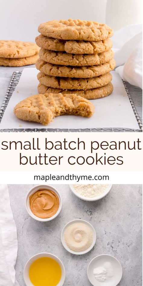 Small Batch Peanut Butter Cookies, Small Batch Cookies, Delicious Brownies, Holiday Cookie Recipes, Peanut Butter Cookie Recipe, Perfect Cookie, Take The Cake, Peanut Butter Cookies, Cookies Recipes Chocolate Chip