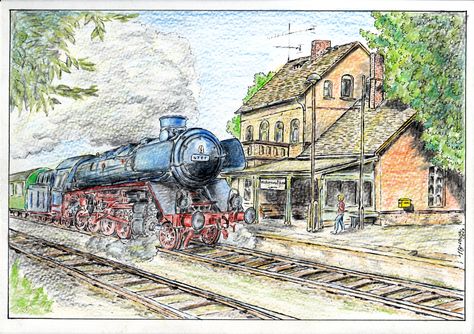 Painting 2023, Flying Scotsman, Ink And Wash, Luxury Train, Pencil Shading, Rural Life, Steam Locomotive, Built Environment, Train Travel