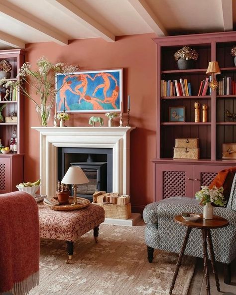 Edward Bulmer Natural Paint (@edwardbulmerpaint) • Instagram photos and videos Living Room With Color, Room With Color, Edward Bulmer, London Living Room, Purple Living Room, Natural Paint, Sconces Living Room, Pink Living Room, Cozy Living Spaces