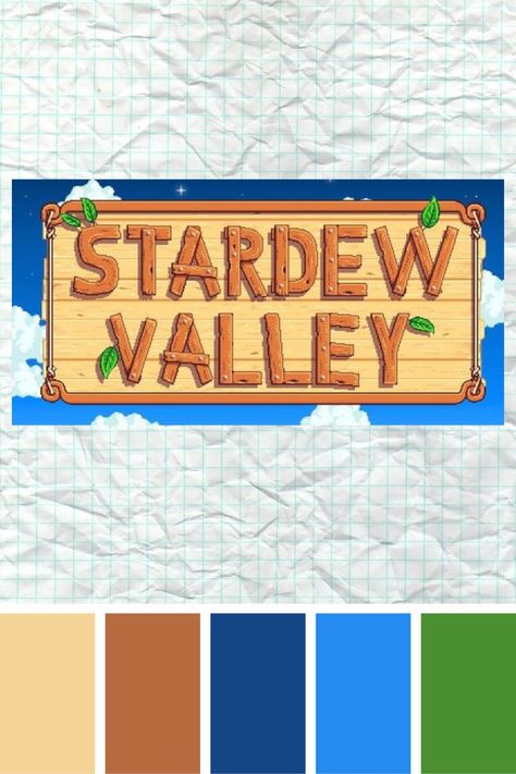 Stardew Valley Themed Birthday Party, Stardew Valley Themed Party, Stardew Valley Color Palette, Stardew Valley Party Ideas, Stardew Valley Birthday Party, Stardew Valley Party, Clay Idea, Planner Themes, Colour Text