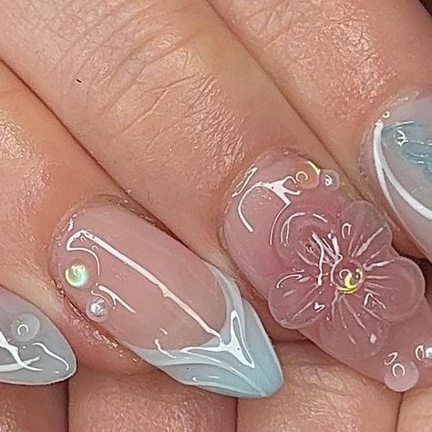 Simple Fairy Nails, Fairy Inspired Nails, Fairycore Nails, Fairy Nail Art, Candy Fairy, Book Nails, Lily Nails, Ten Nails, Graduation Nails