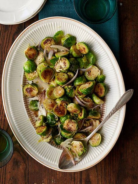 ALISON MIKSCH Vegetable Recipe, Calorie Recipes, Brussels Sprouts Recipe, People Food, Healthy Bones, Unhealthy Food, Holiday Cooking, Side Recipes, Veggie Sides