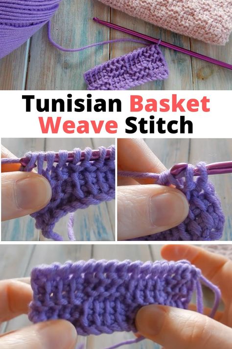 Basketweave Crochet, Tunisian Crochet Free, Bavarian Crochet, Basket Weave Stitch, Crochet Collar Pattern, Crochet Feather, Crochet Tunisian, Tunisian Crochet Pattern, Yarn Ideas