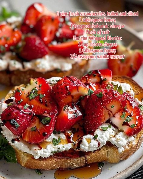 Carla Hall Recipes, Whipped Ricotta Toast, Strawberry Ricotta, Fancy Toast, Baked Teriyaki Salmon, Celebrity Chef Recipes, Strawberry Stuff, Roasted Strawberry, Ricotta Toast