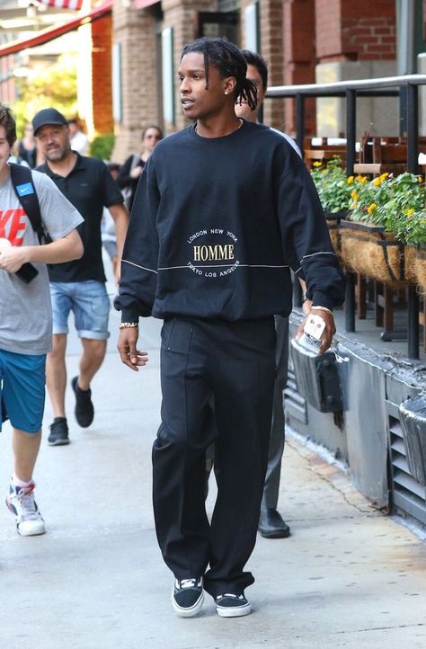 Rocky Asap, Asap Rocky Outfits, Asap Rocky Fashion, Ropa Hip Hop, Pretty Flacko, Rapper Outfits, Outfit Essentials, Street Fashion Men Streetwear, Street Style Outfits Men